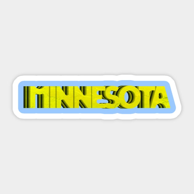 Minnesota Typography Yellow Sticker by tonylonder